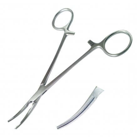 Затискач по RANKIN атравматичний, кровоспинний, зігнутий. Довжина 16,0 см